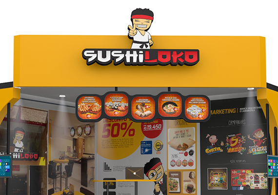 Cliente: Sushiloko | Expositor| Maquete 3d desenvolvida para a Feira de franquias de São Paulo 2013